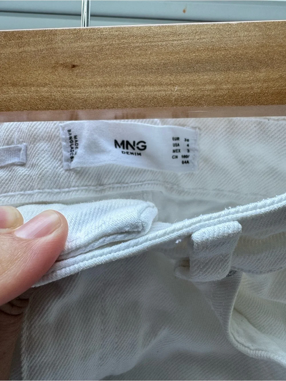 MNG White Cuffed Denim Shorts